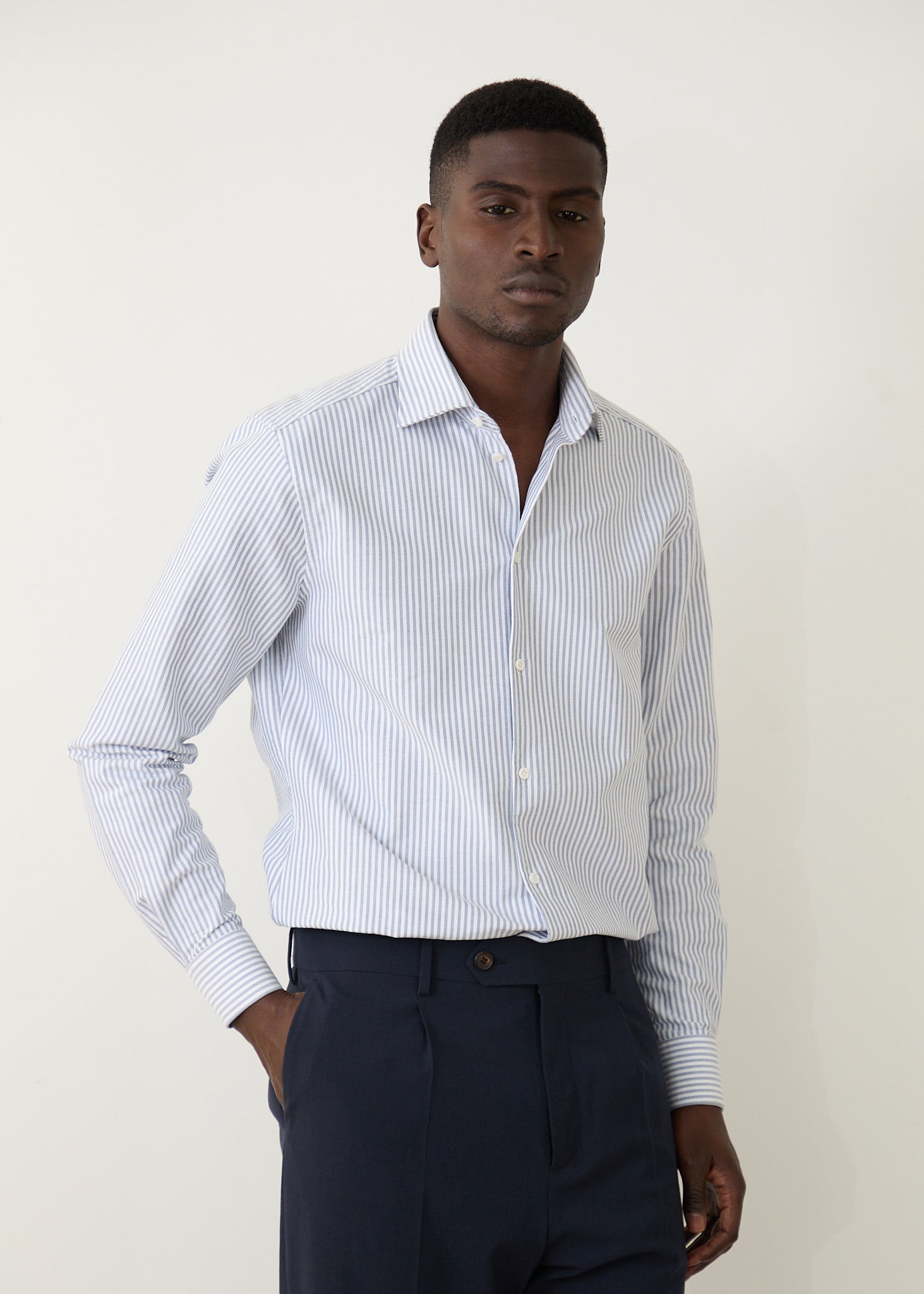 Chemise Volpaia blanc rayures bleues
