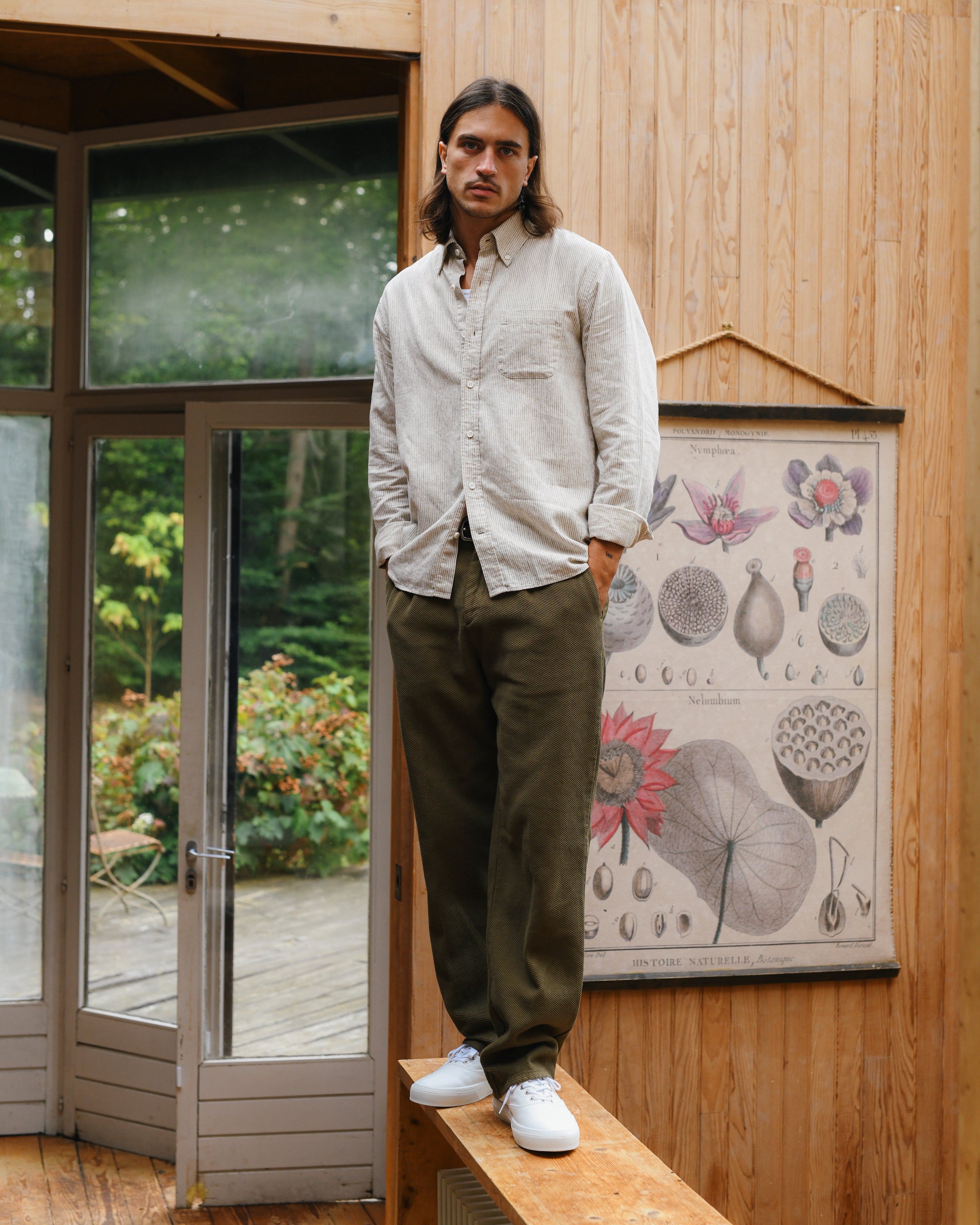 Chemise Calvi écrue à rayures