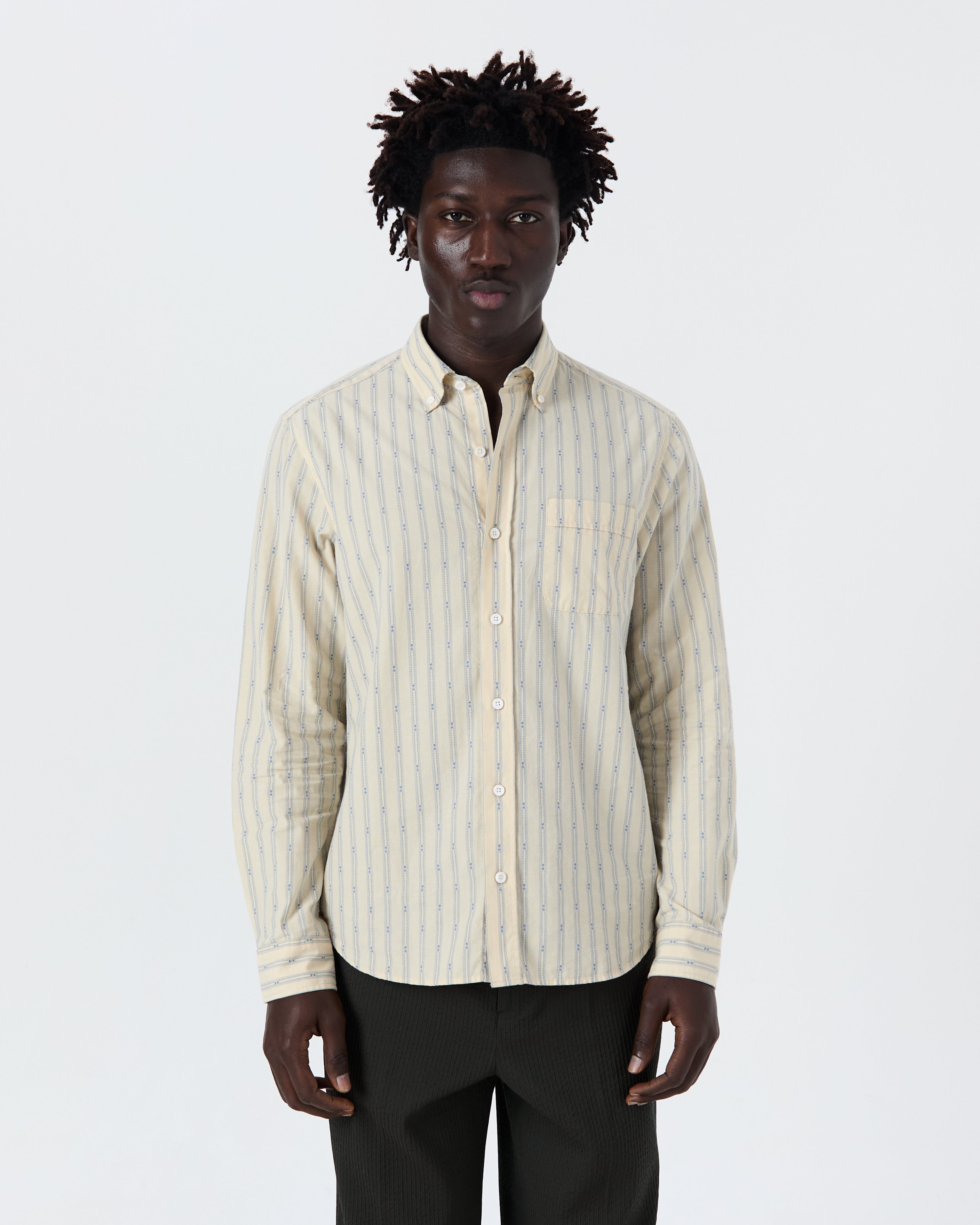 Chemise Calvi écru et bleu ciel
