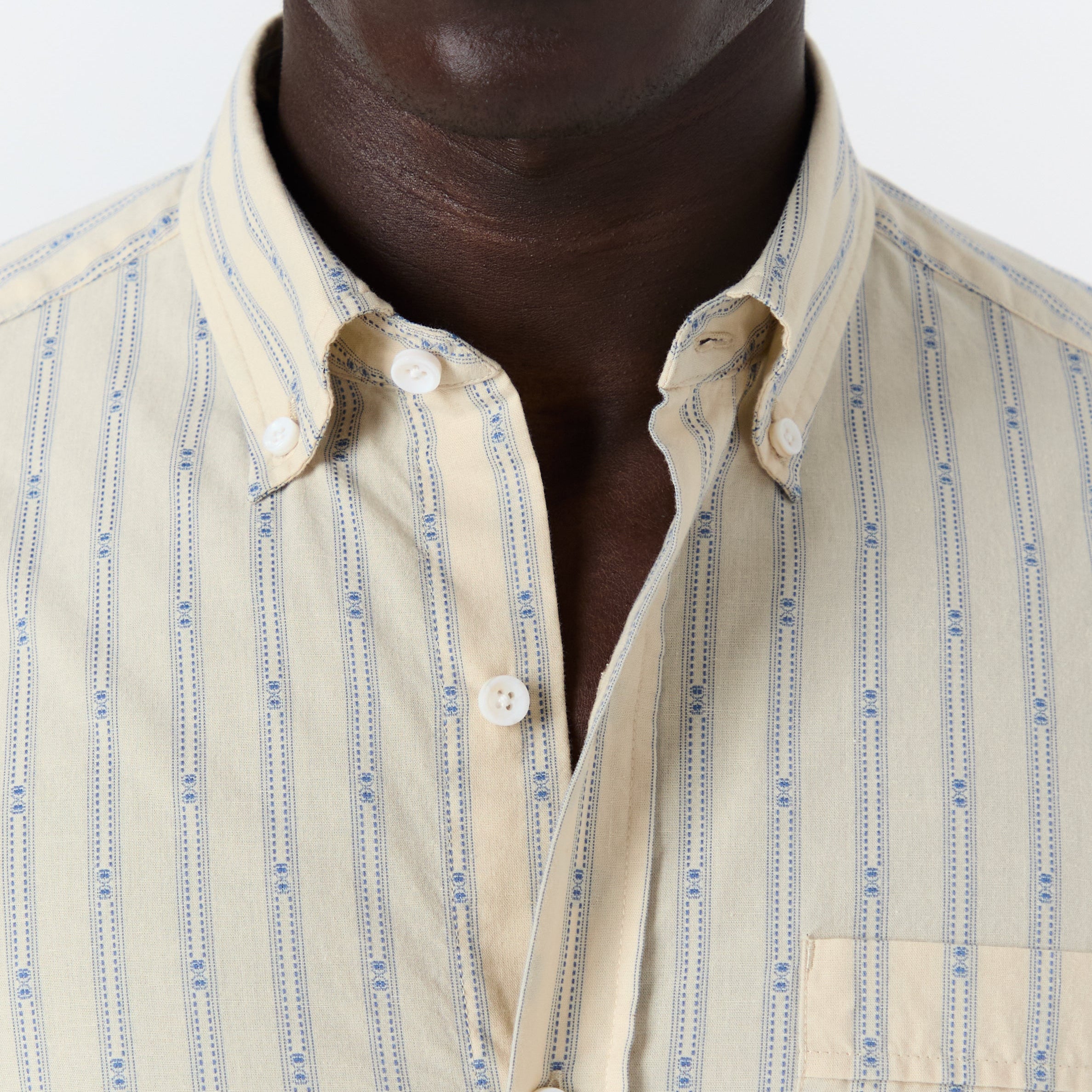Chemise Calvi écru et bleu ciel
