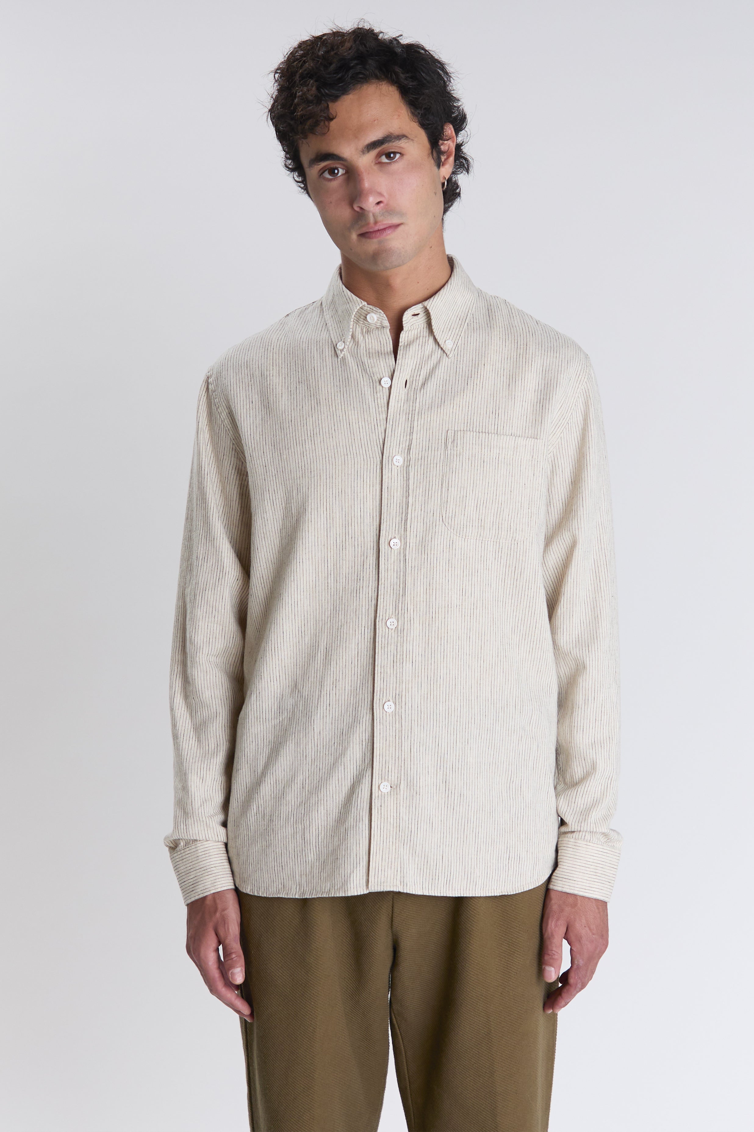 Chemise Calvi écrue à rayures