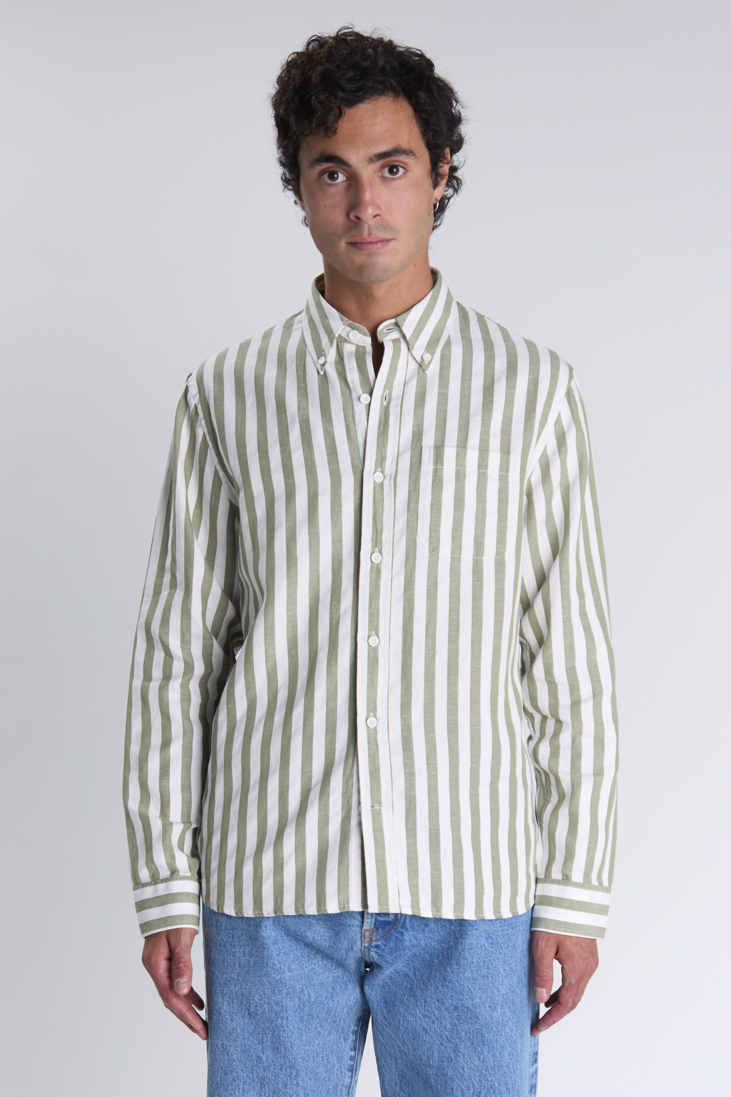 Chemise Calvi kaki blanc