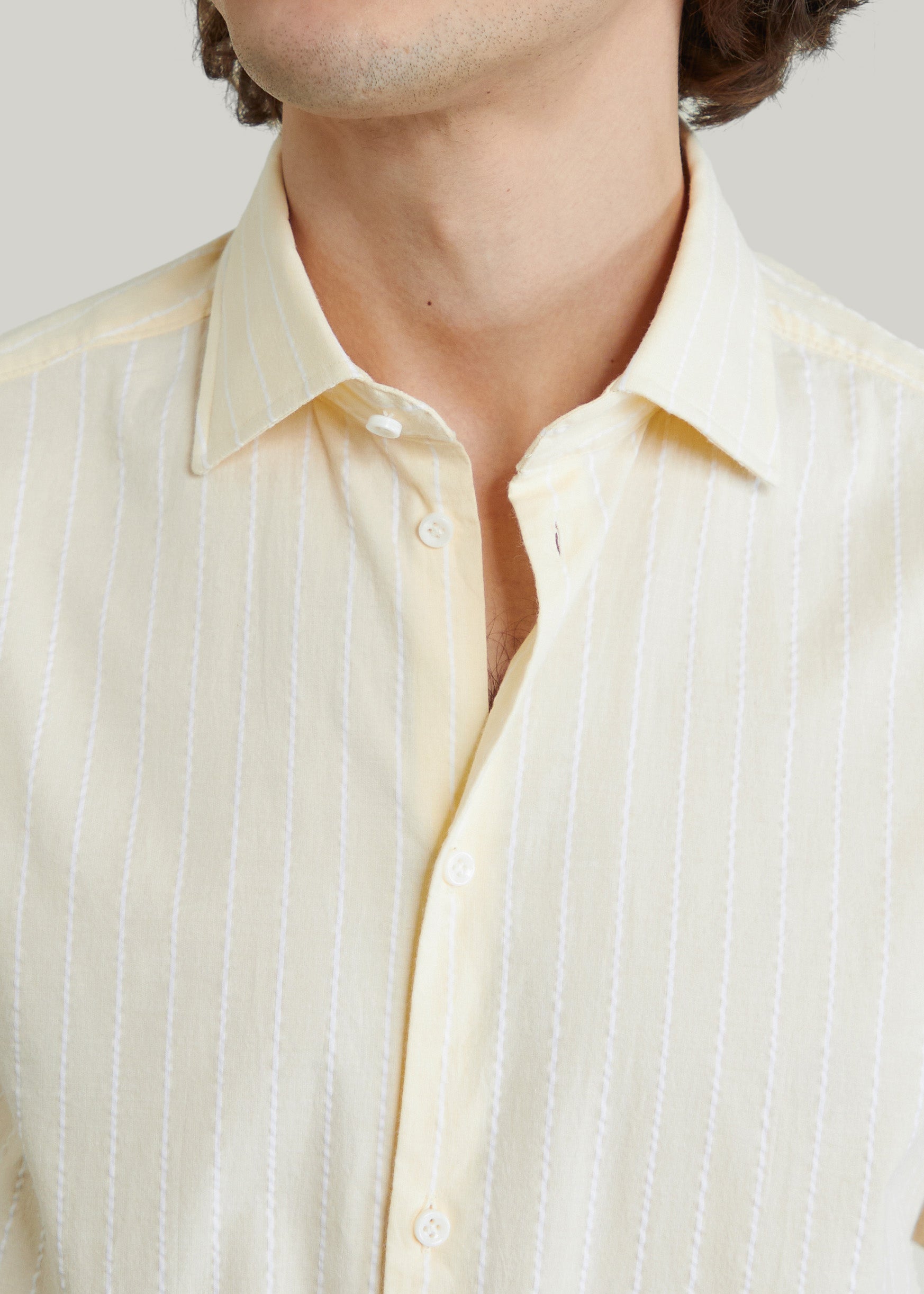 Chemise Volpaia jaune rayée