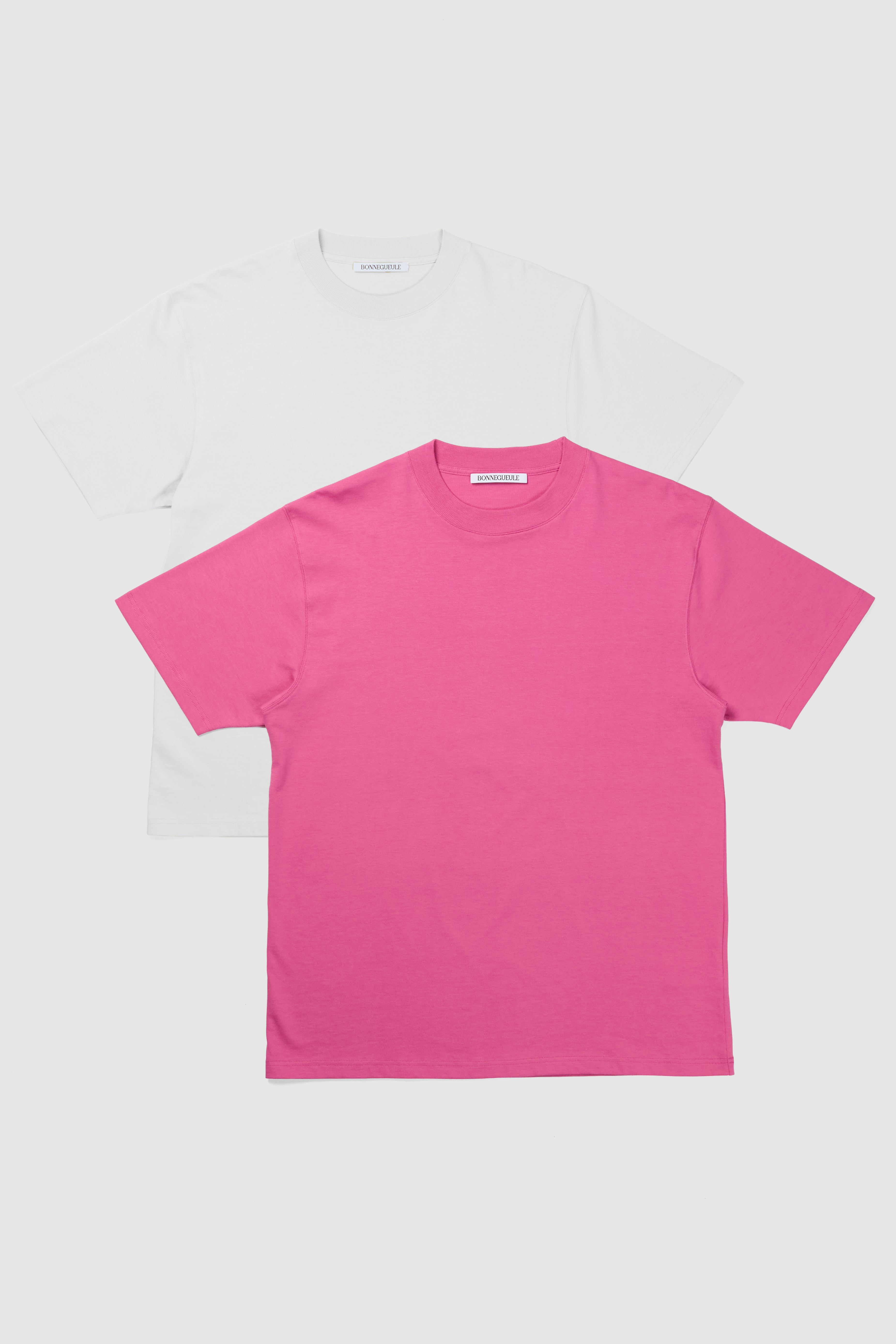 Duo T-shirts Oregon Blanc et fushia
