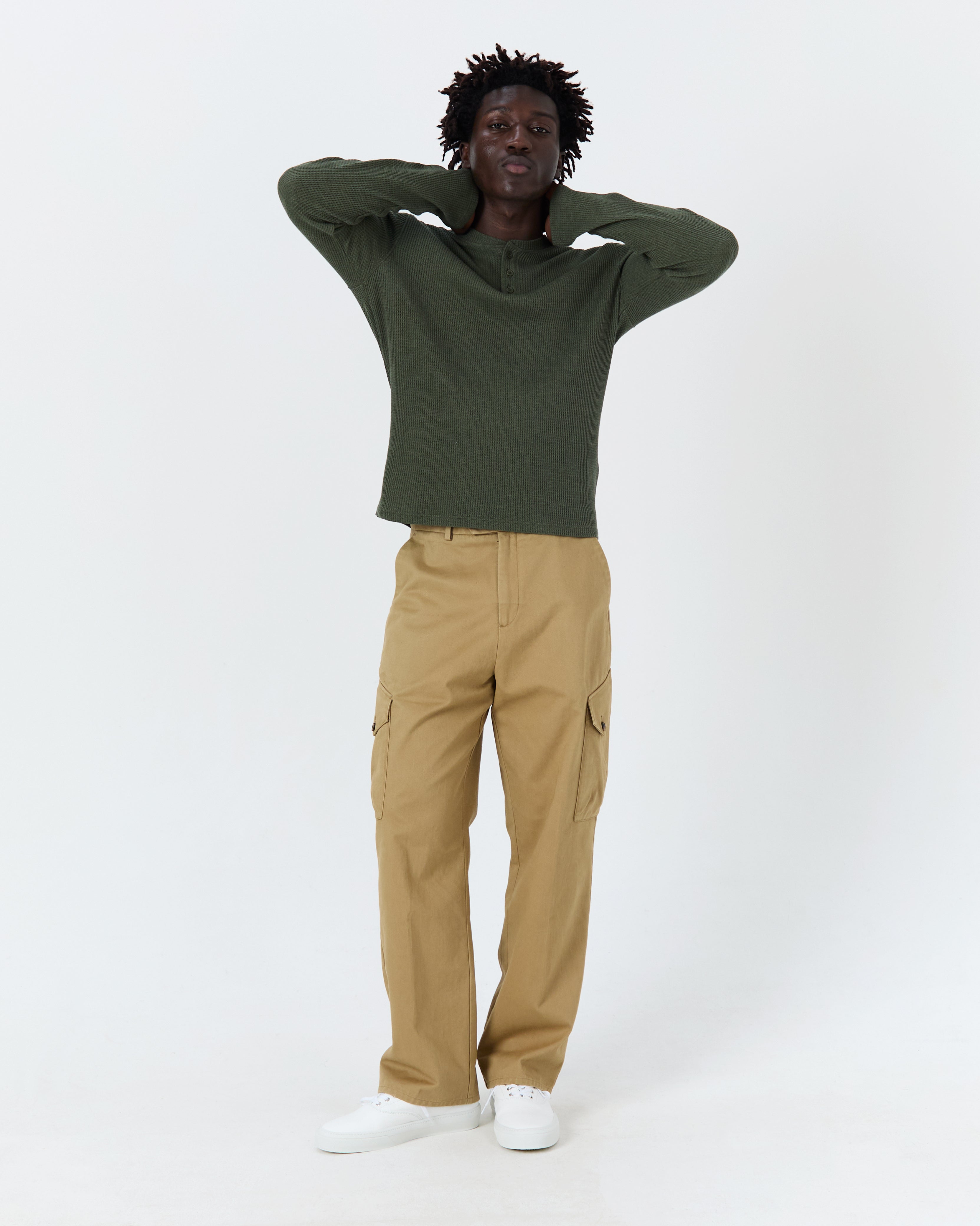 Boston henley in khaki