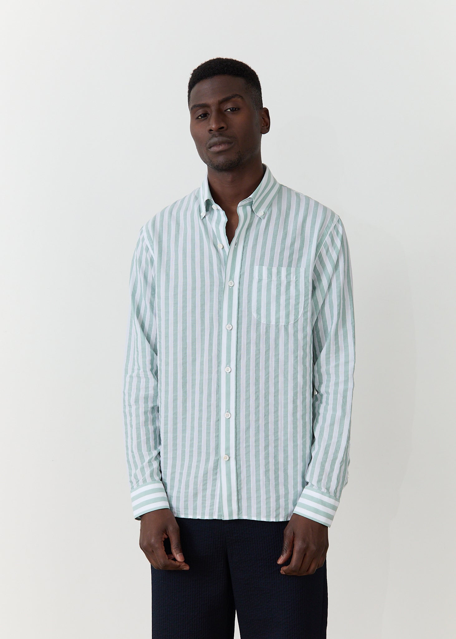 CHEMISE CALVI VERT-BLANC
