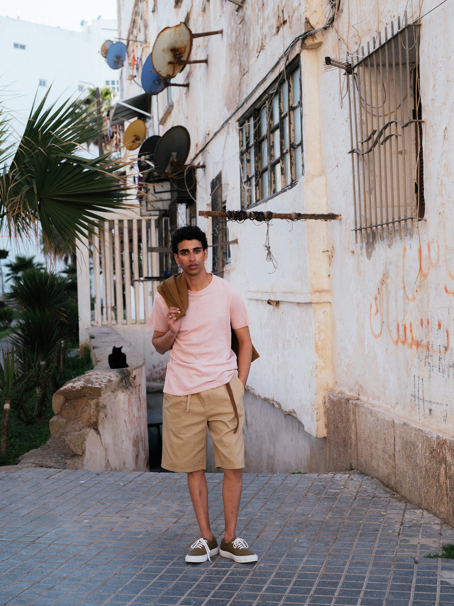 T-shirt Miami rose pâle