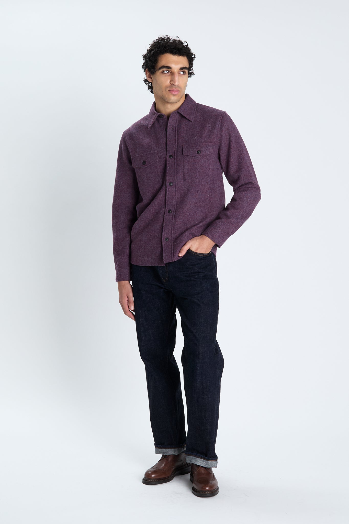 Milo overshirt in plum